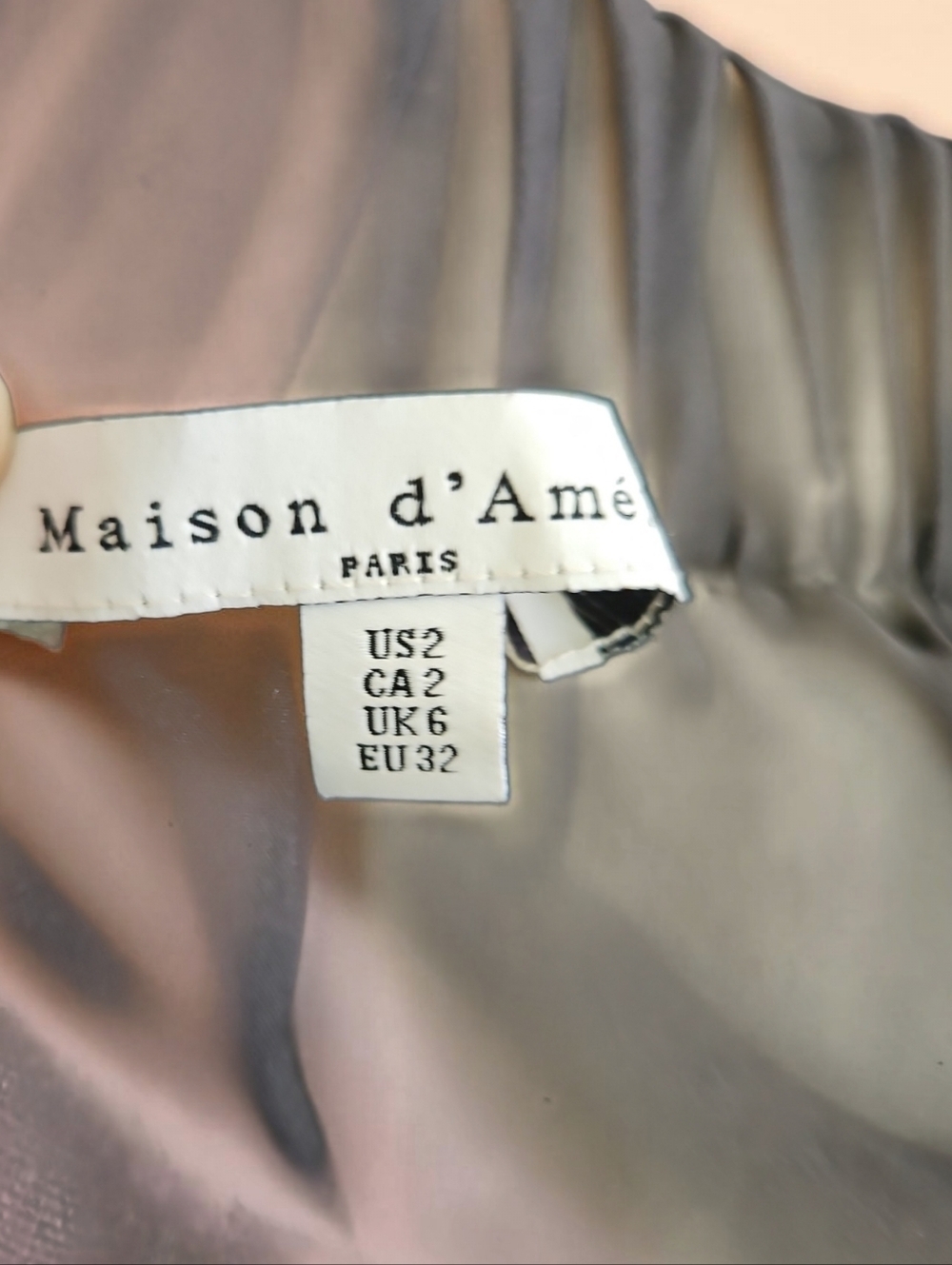 Maison d’Amé Paris Black Mini Skirt Embroidered Hem Linen Blend Size XS Y2K Chic - Picture 3 of 4